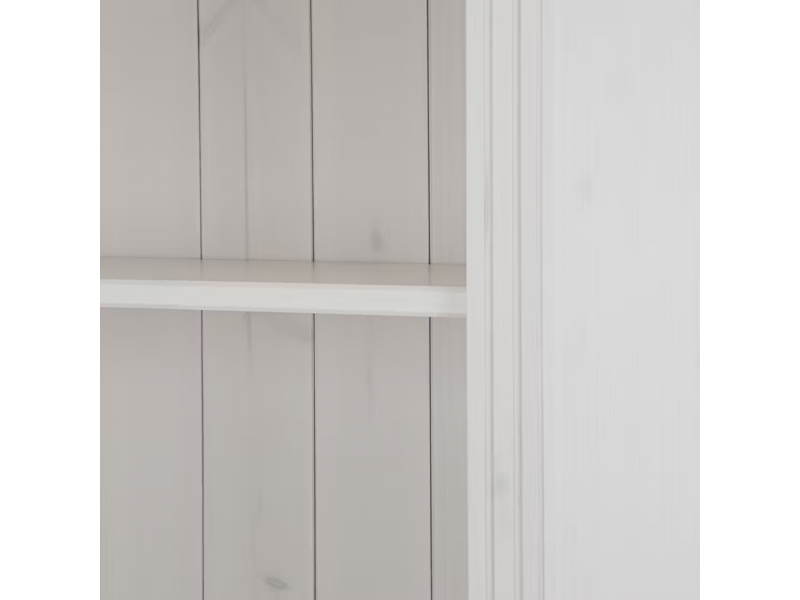 Kit com 2 estantes em Madeira Maciça – Na cor branco lavado | Coleção Biblioteca